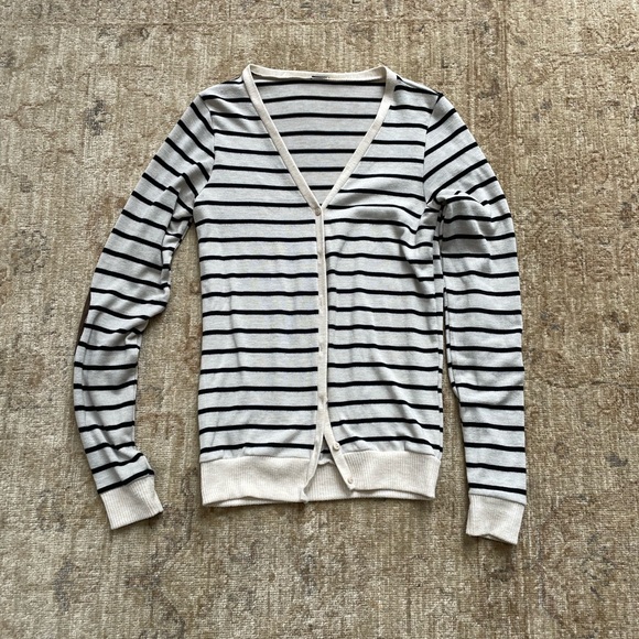 Black striped cardigan, size S - Picture 1 of 6